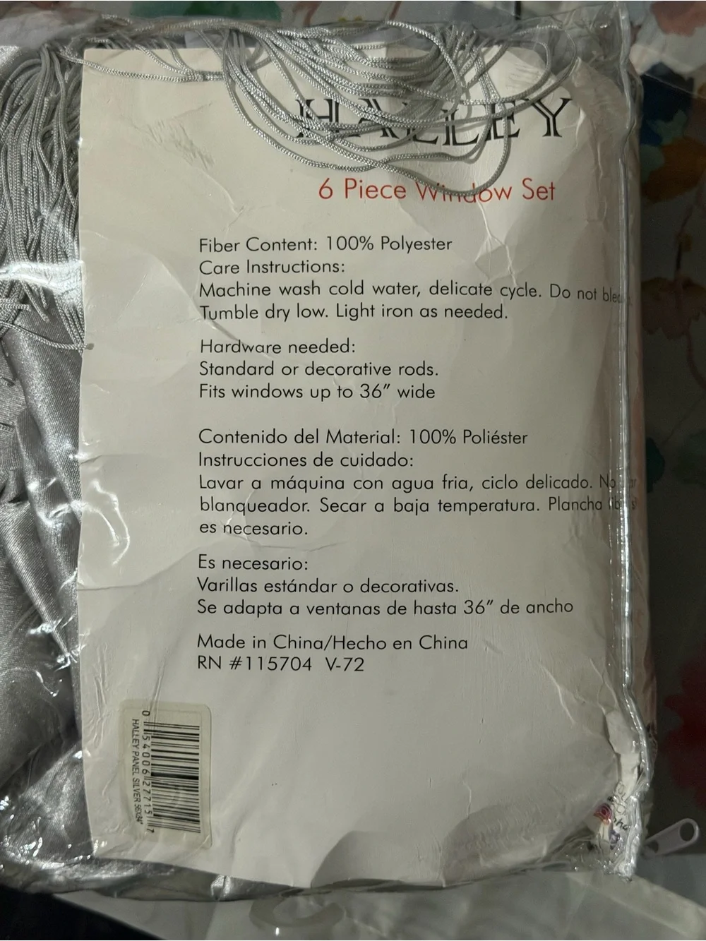 Halley 6-Piece Window Curtain Set in Silver